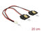 Kabelstroom 2 pin vrouwelijk> 2 x sata 15 pin bak (5 V) metaal 20 cm