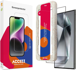 Accezz Samsung Galaxy S24 Ultra - Gehard Glas Full Cover Screenprotector - 9H krasbestendig - Zwart