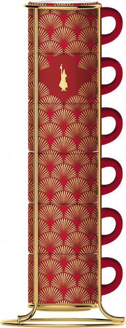 Set van 6 koffiekopjes Bialetti Deco Glamour Rood Porselein 90 ml