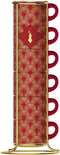 Set van 6 koffiekopjes Bialetti Deco Glamour Rood Porselein 90 ml