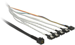 Delock 0.5m - SAS-kabel SFF-8643/4 x SATA 7p - Data-overdracht tot 6 GB/s - Multi-color