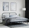 vidaXL - Bedframe - met - hoofdbord - metaal - zwart - 160x200 - cm