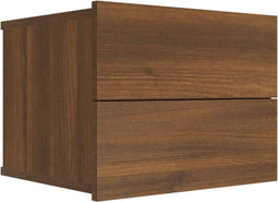 vidaXL - Nachtkastje - 40x30x30 - cm - bewerkt - hout - bruin - eikenkleur