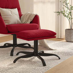 vidaXL - Voetenbank - 60x60x36 - cm - fluweel - wijnrood
