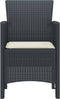 vidaXL - Tuinstoelen - met - Kussens - 4 - Stuks - Anthraciet - Poly - Rattan