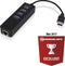 Ewent EW1140 - 3-Poorts USB 3.1 Gen1 Hub met Gigabit netwerkpoort - Zwart