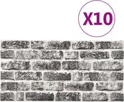 vidaXL - 11 - st - Wandpanelen - 3D - donkergrijze - baksteen - EPS