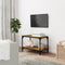 vidaXL - Tv-meubel - 60x33x41 - cm - bewerkt - hout - en - staal - gerookt - eikenkleur