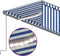 vidaXL - Luifel - handmatig - uittrekbaar - met - rolgordijn - LED - 6x3 - m - blauw - wit
