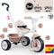 Smoby Be Move - Driewieler - Verstelbare ouderstok en vrijloopsysteem - Beige/Wit/Zwart