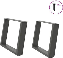 vidaXL - Salontafelpoten - 2 - st - U-vormig - 70x(42-43) - cm - staal - antraciet