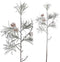 PTMD Twig kunstplant tak met dennenappels - Kunststof - Grijs Wit