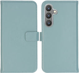 Selencia Samsung Galaxy S24 Plus - Echt Lederen Bookcase - 3 Pashouders - Air Blue