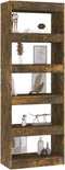 vidaXL - Boekenkast/kamerscherm - 60x30x166 - cm - spaanplaat - gerookt - eiken