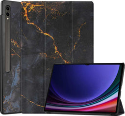 imoshion Tablet Hoes - Geschikt voor Samsung Galaxy Tab S9 11.0 inch Ultra / Galaxy Tab S10 Ultra - Design Trifold Bookcase - Black Marble