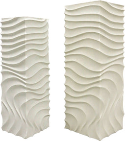 PTMD Isaiah White Mdf Pedestal Wavy Design SV2