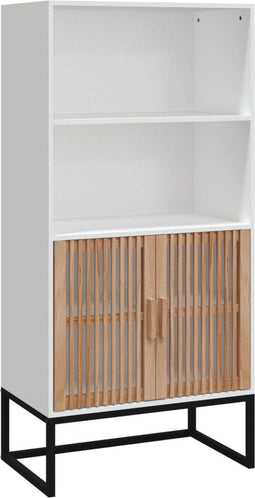 vidaXL - Hoge - kast - 60x35x125 - cm - bewerkt - hout - wit