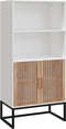 vidaXL - Hoge - kast - 60x35x125 - cm - bewerkt - hout - wit