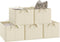 Woltu Opvouwbare Opbergdozen Set van 5 - Stof Opbergkubussen met Handgrepen - Crème (set van 5)