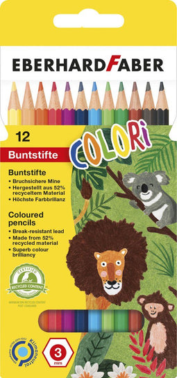 Eberhard Faber kleurpotloden - Colori - etui à 12 stuks - assorti kleuren - houtvrij - EF-514812