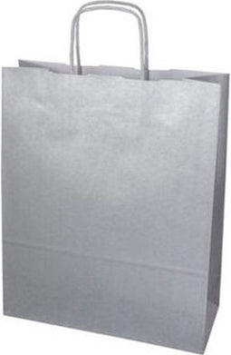 Draagtas papier -zilver- afm. 18x8x21cm