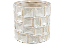 PTMD Bloempot Raysa - 21x21x21 cm - Keramiek - Creme