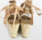 POSH by Poelman LOU - Dames Sandalen/Espadrilles - Imitatiesuède - Beige - Maat 38