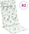 vidaXL - Stoelkussens - 2 - st - hoge - rug - bladpatroon - oxford - stof