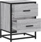 vidaXL - Nachtkastje - 40x31x50 - cm - bewerkt - hout - grijs - sonoma - eikenkleurig
