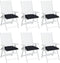 vidaXL - Stoelkussens - 6 - st - 50x50x7 - cm - stof - ruitpatroon - zwart