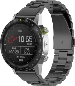 imoshion QuickFit® Stalen schakelband - Geschikt voor de Garmin Watch | 22 mm aansluiting - Zwart