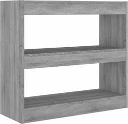 vidaXL - Boekenkast/kamerscherm - 80x30x72 - cm - grijs - sonoma - eikenkleurig