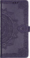 Hoesje Met Pasjeshouder Geschikt voor Samsung Galaxy A71 - Mandala Bookcase - Paars