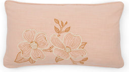 Riviera Maison Fleurs Pillow Cover - Katoen - Zacht Roze - 30.0x50.0x1.3 cm