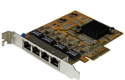 Startech.com ST1000SPEX43 - Netwerkkaart - 4-poorts Gigabit PCIe - Geel