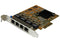 Startech.com ST1000SPEX43 - Netwerkkaart - 4-poorts Gigabit PCIe - Geel