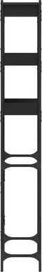 vidaXL - Wasmachinekast - 67x25x163 - cm - bewerkt - hout - zwart