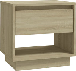 vidaXL - Nachtkastje - 45x34x44 - cm - bewerkt - hout - sonoma - eikenkleurig