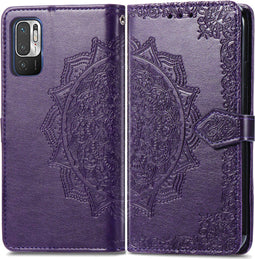 iMoshion Hoesje Geschikt voor Xiaomi Redmi Note 10 (5G) Hoesje Met Pasjeshouder - iMoshion Mandala Bookcase - Paars