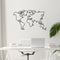 Metalen wanddecoratie Wereldkaart zwart 120x70x1,5 cm