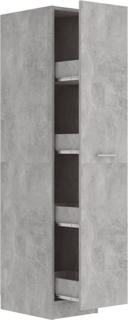 vidaXL - Apothekerskast - 30x42,5x150 - cm - bewerkt - hout - betongrijs