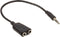 Nedis - Stereo-Audiokabel - 3,5 mm Male naar 2x 3,5 mm Female - Vernikkeld - 0.20 m - Zwart