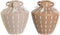 Vaas Home ESPRIT Bruin Lichtbruin Keramisch Koloniaal Franjes 15,5 x 15,5 x 17,1 cm (2 Stuks)