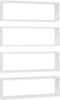 vidaXL - Wandschappen - kubus - 4 - st - 80x15x26,5 - cm - bewerkt - hout - wit