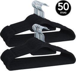 Infinity Goods 50 - Kledinghangers - Fluweel - Anti-Slip - Zwart