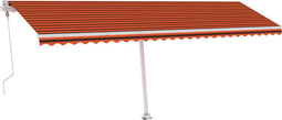 vidaXL - Luifel - vrijstaand - automatisch - 600x350 - cm - oranje - en - bruin