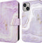 iMoshion Hoesje Geschikt voor iPhone 14 Hoesje Met Pasjeshouder - iMoshion Design Bookcase smartphone - Paars / Purple Marble
