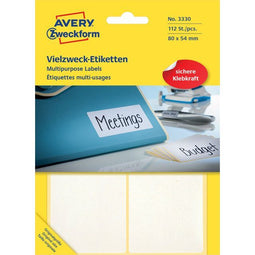 Avery Zweckform - Zweckform 3330 universele etiketten ft 80 x 54 mm (b x h), 112 etiketten, wit
