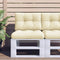 vidaXL - Palletkussen - 50x40x12 - cm - stof - crèmekleurig