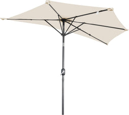 Angel Living Balkonparasol - Halfrond - UV-bestendig - Crème - 245 x 122 cm